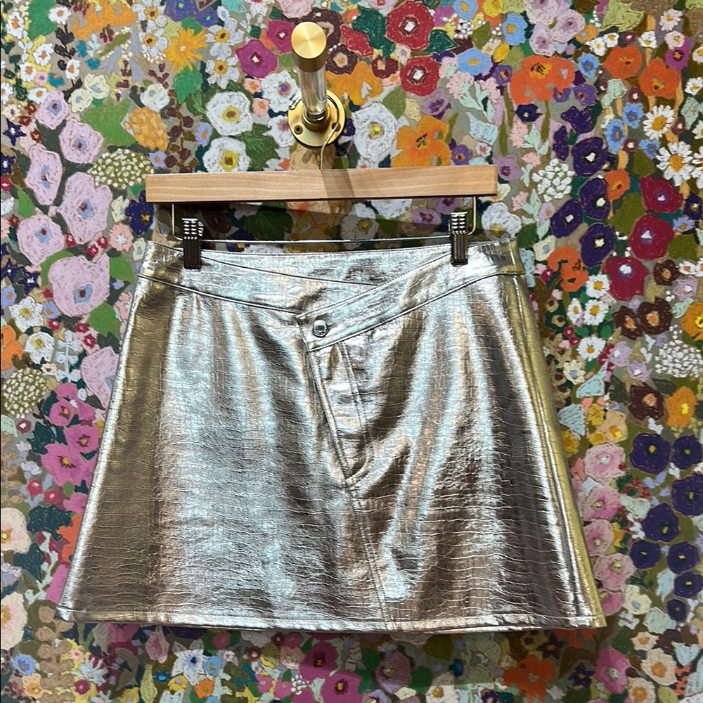 Torn by Ronny Kobo Silver A-line Mini Skirt for Cocktail